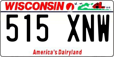WI license plate 515XNW