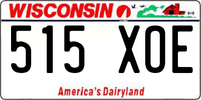 WI license plate 515XOE