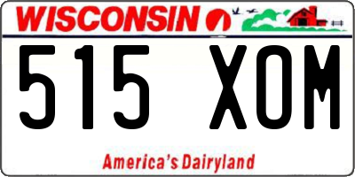 WI license plate 515XOM