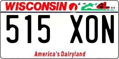 WI license plate 515XON