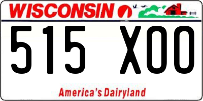 WI license plate 515XOO