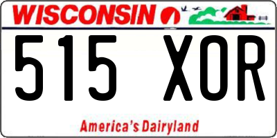 WI license plate 515XOR