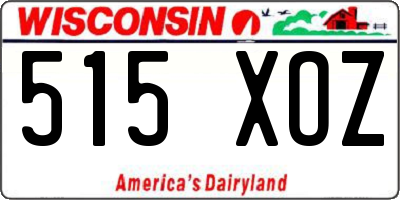 WI license plate 515XOZ