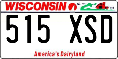 WI license plate 515XSD
