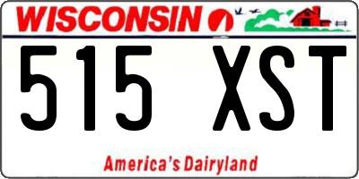 WI license plate 515XST