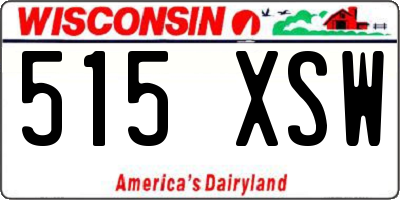 WI license plate 515XSW