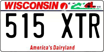 WI license plate 515XTR