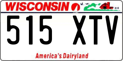 WI license plate 515XTV