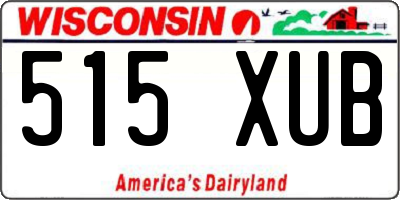 WI license plate 515XUB