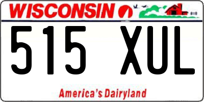 WI license plate 515XUL
