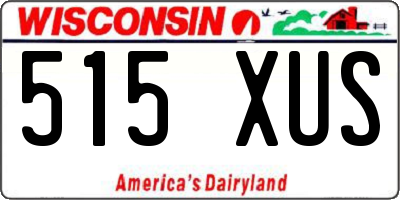WI license plate 515XUS