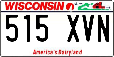 WI license plate 515XVN