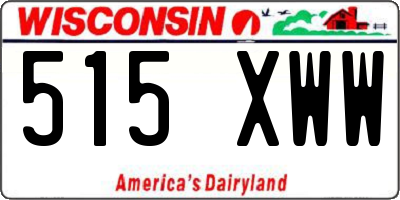 WI license plate 515XWW