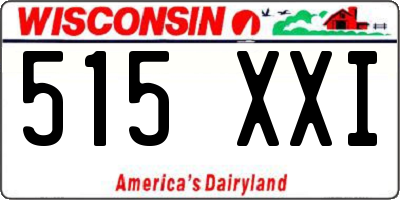 WI license plate 515XXI