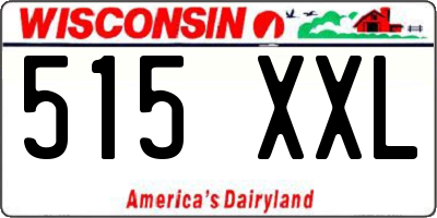 WI license plate 515XXL