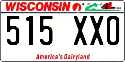WI license plate 515XXO