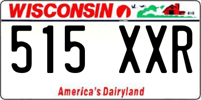 WI license plate 515XXR