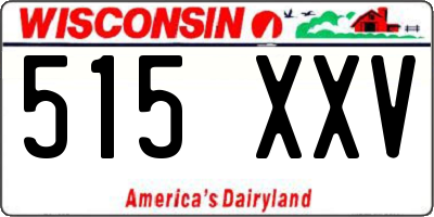 WI license plate 515XXV
