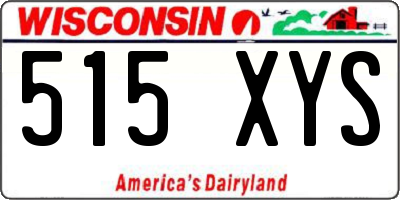 WI license plate 515XYS