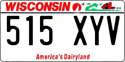 WI license plate 515XYV