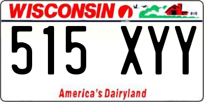 WI license plate 515XYY
