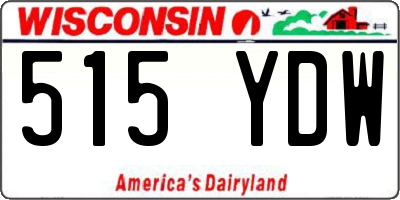 WI license plate 515YDW