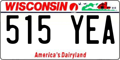 WI license plate 515YEA