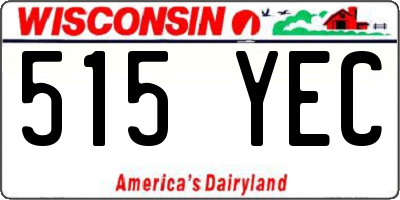 WI license plate 515YEC