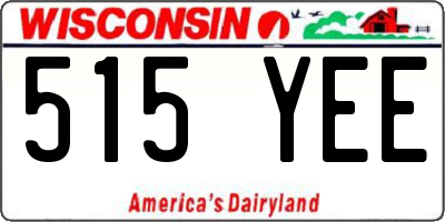 WI license plate 515YEE