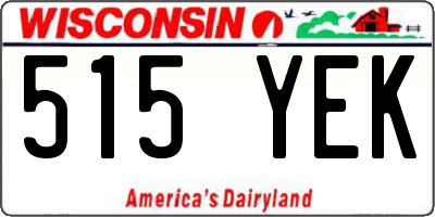 WI license plate 515YEK