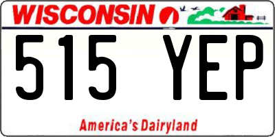 WI license plate 515YEP