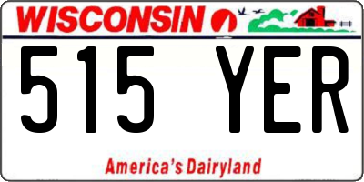 WI license plate 515YER
