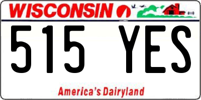 WI license plate 515YES