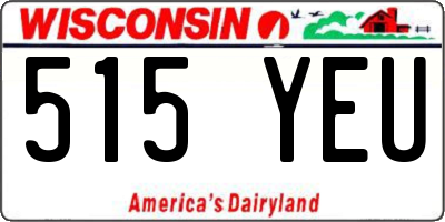WI license plate 515YEU