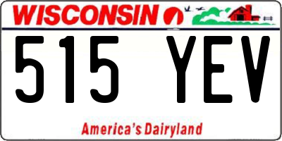 WI license plate 515YEV