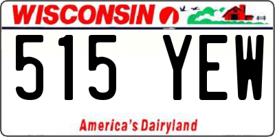 WI license plate 515YEW
