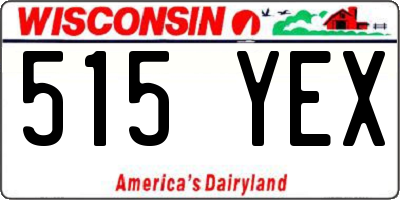 WI license plate 515YEX