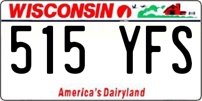 WI license plate 515YFS