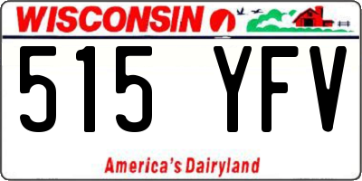 WI license plate 515YFV