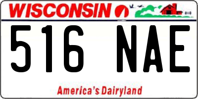 WI license plate 516NAE