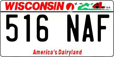 WI license plate 516NAF