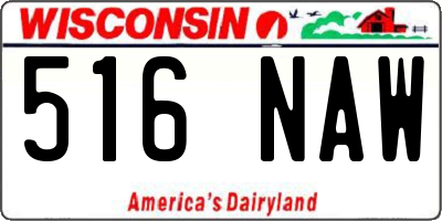 WI license plate 516NAW