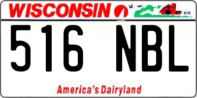 WI license plate 516NBL