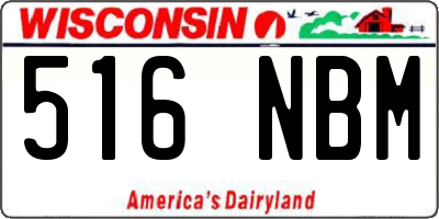 WI license plate 516NBM