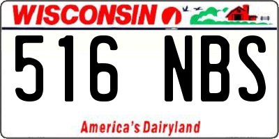 WI license plate 516NBS