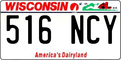 WI license plate 516NCY