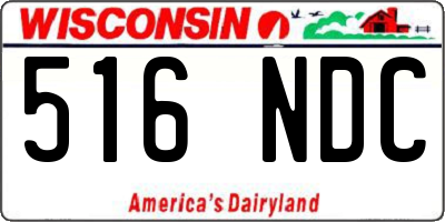 WI license plate 516NDC