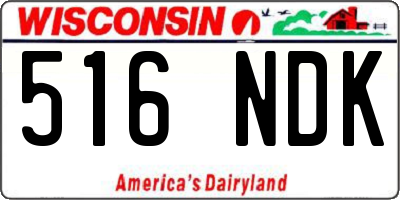 WI license plate 516NDK