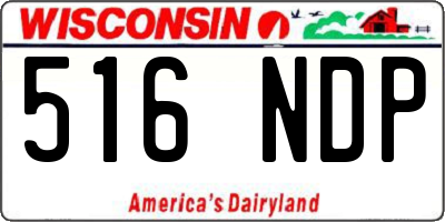 WI license plate 516NDP