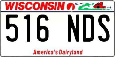 WI license plate 516NDS